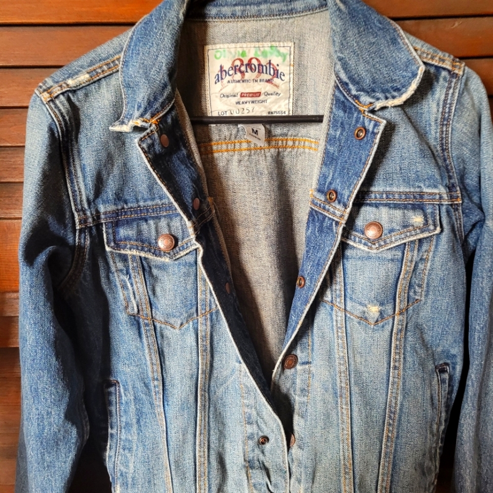 Abercrombie distressed denim jacket